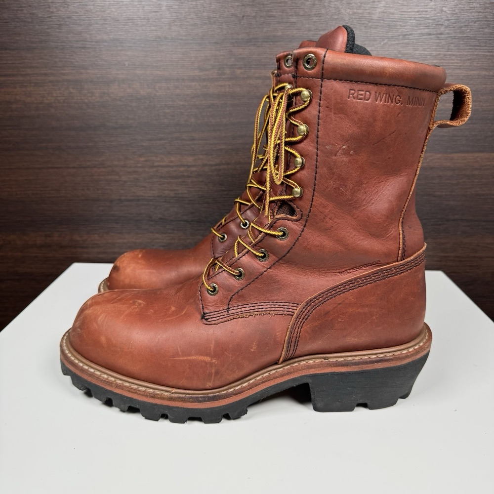 Red Wing 217 Waterproof Logger Boots Men's 10 EE - Brown Leather - Soft Toe